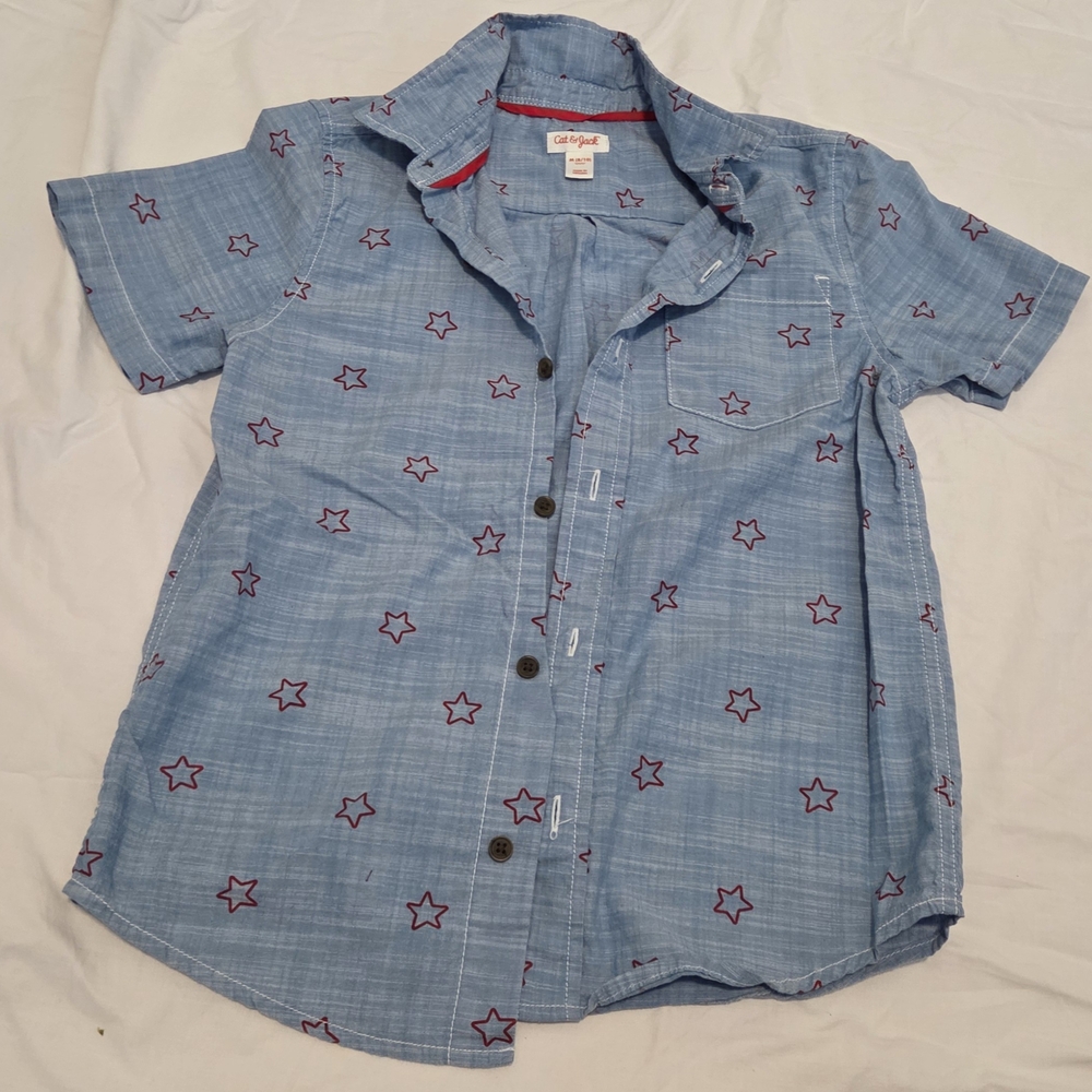 Blue Star Pattern Kids Shirt